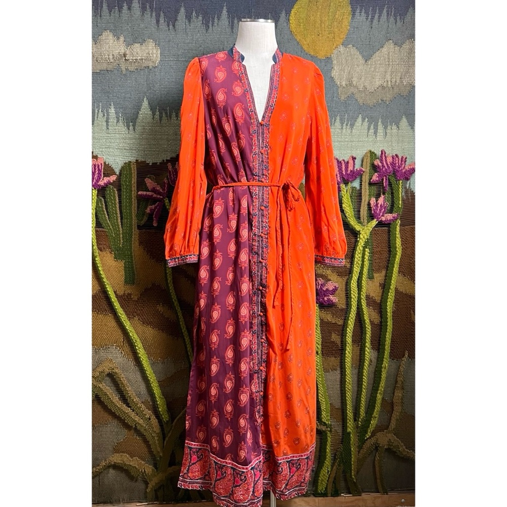 Sundance Paisley Colorblocked Maxi Dress L - Picture 7 of 14